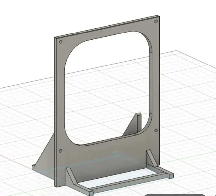 MacBook Air M4 Stand with 140mm Fan Mount – One-Piece Design
