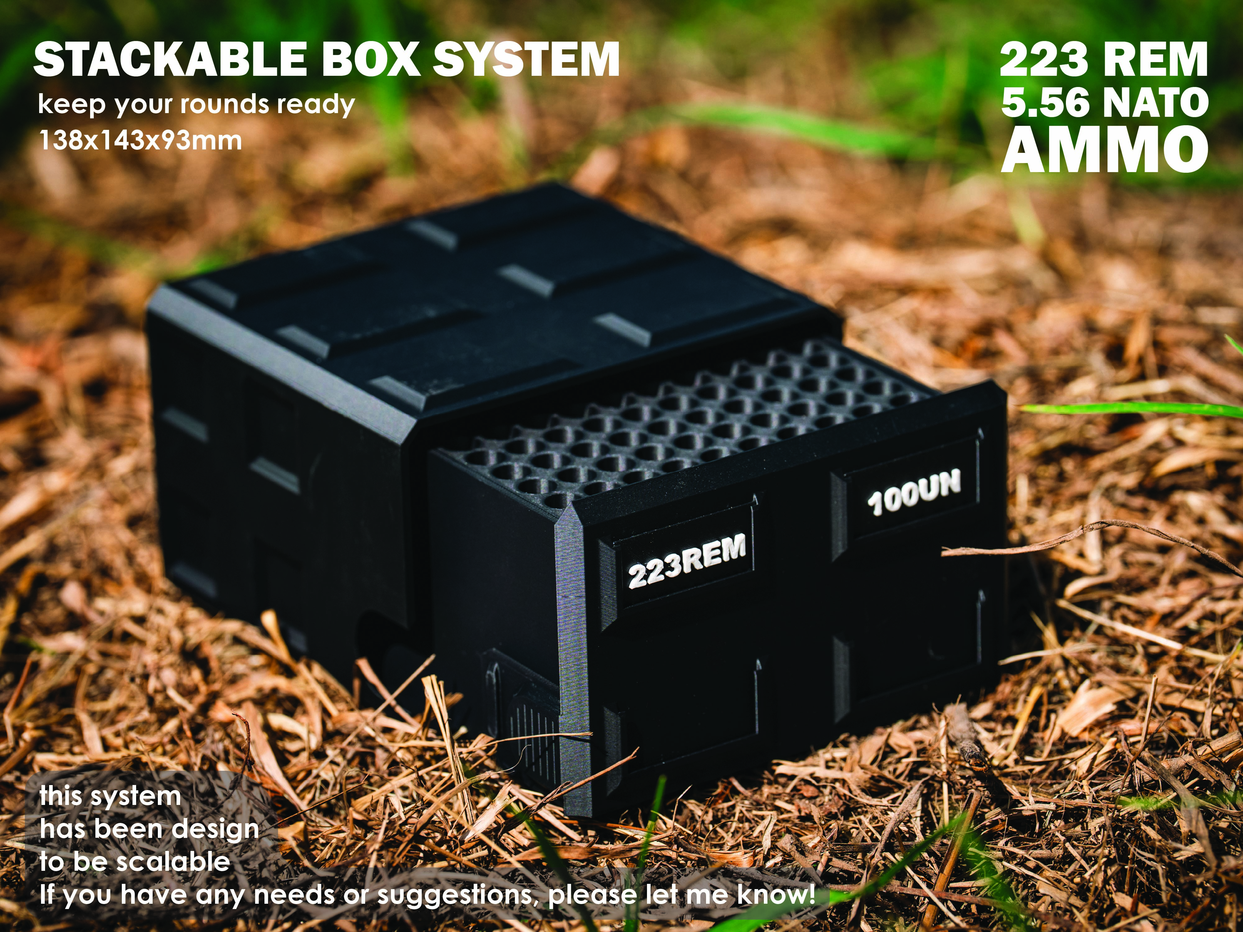 Stackable Ammo Box Double Tall 223REM 5.56NATO