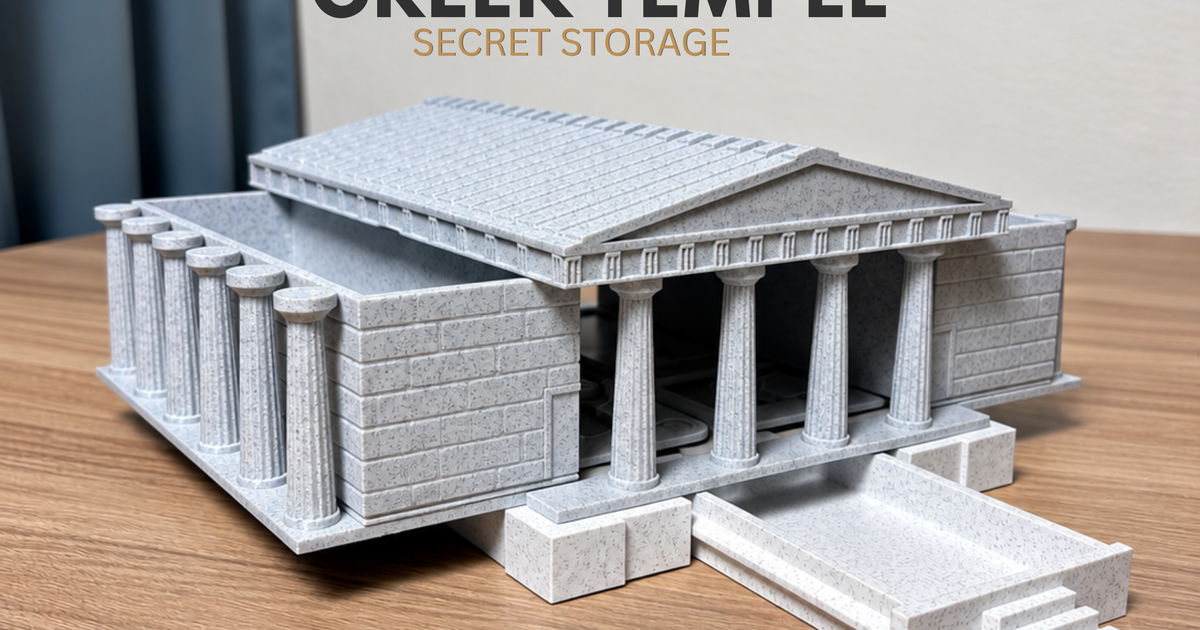 Greek Temple Secret Storage | Hidden Compartment Box | Desk Organizer ...