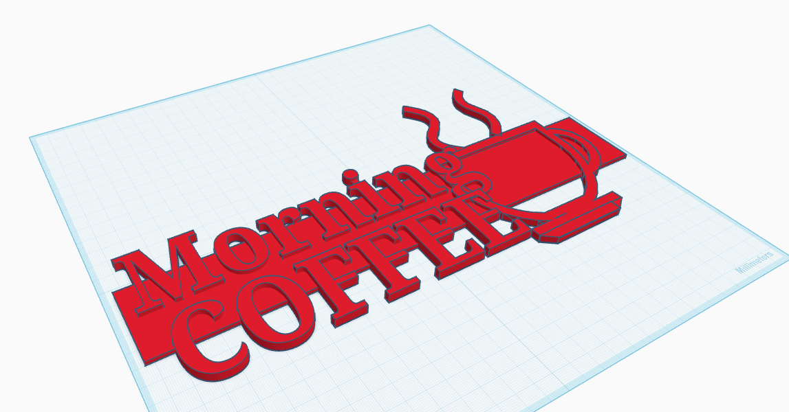 "Morning Coffee" sign 3D model