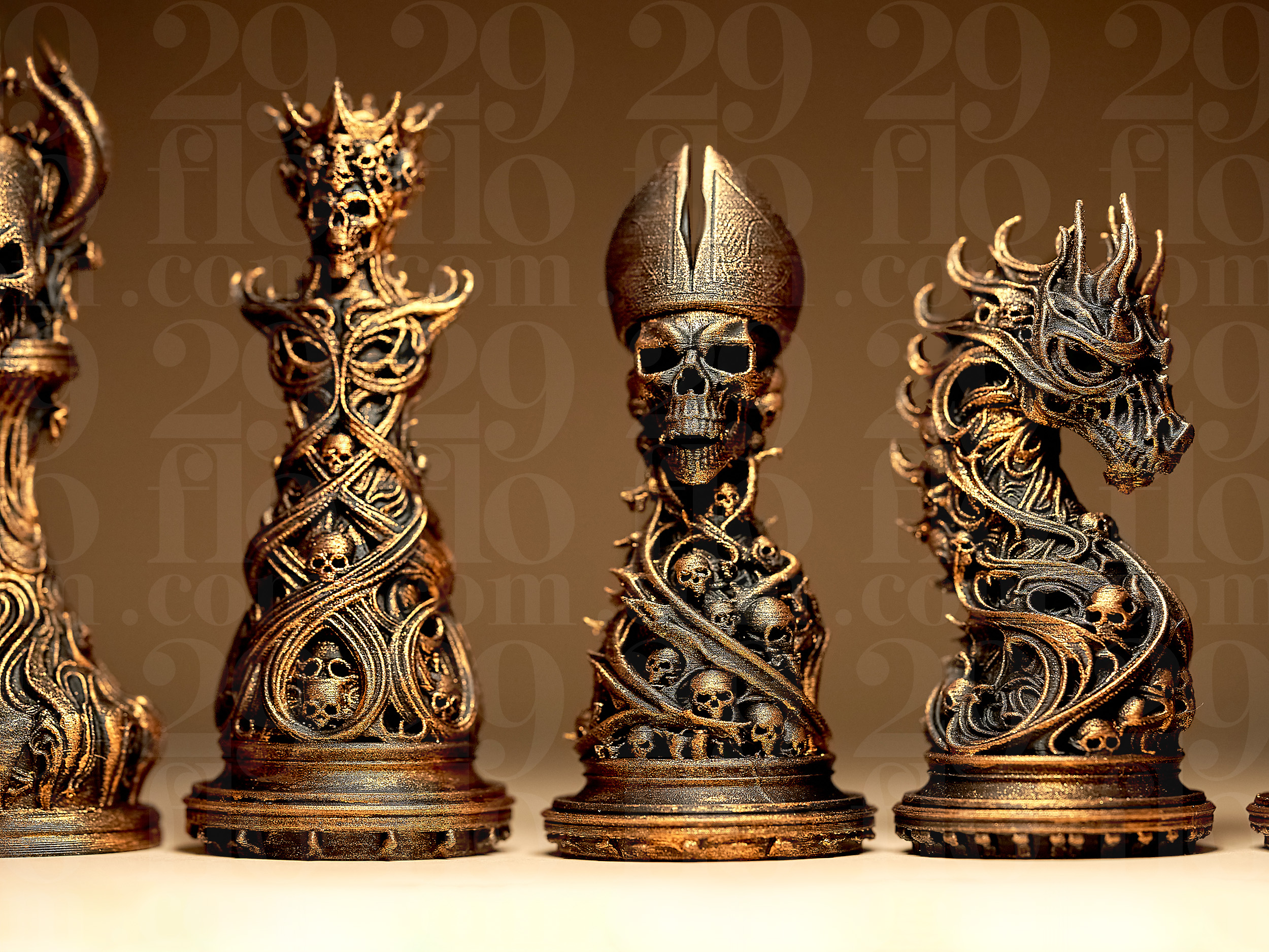 Miniatura 3 do modelo 3D Gothic Ornamental Chess Set
