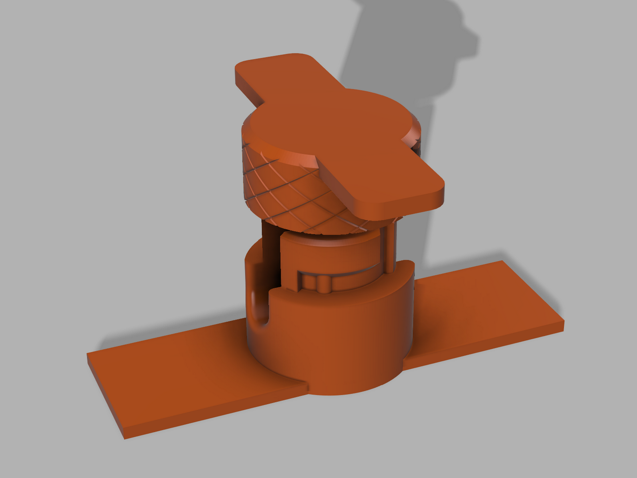 7.5 mm wire wall mount, no threads remix 3M Command version and cap with hanger 3D model thumbnail