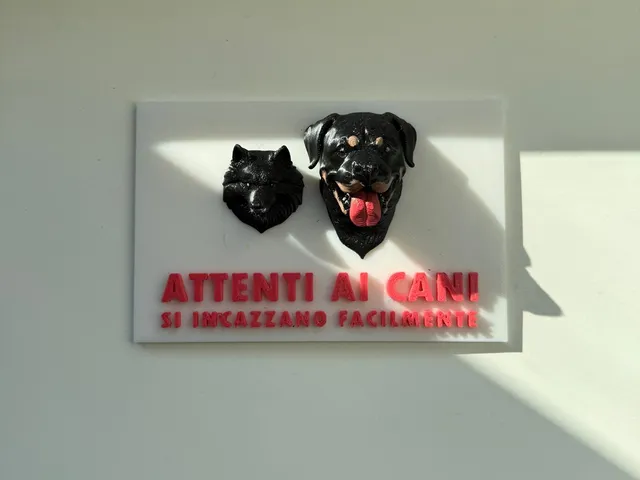 Beware of dog - Rottweiler + Pomeranian Spitz