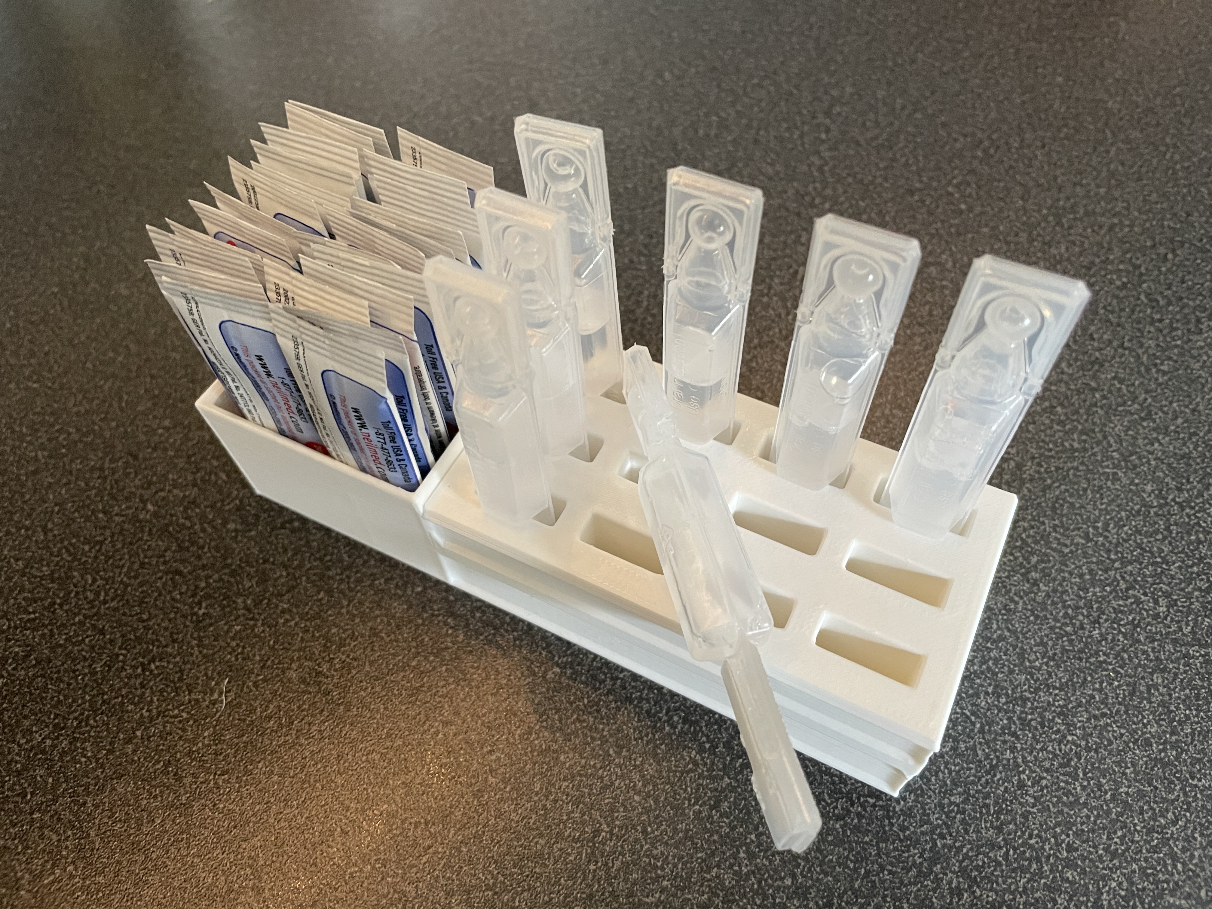 NeilMed nasal rinse packet holder + vial ports for TEVA vials