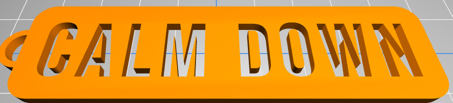 ''calm down'' keychain