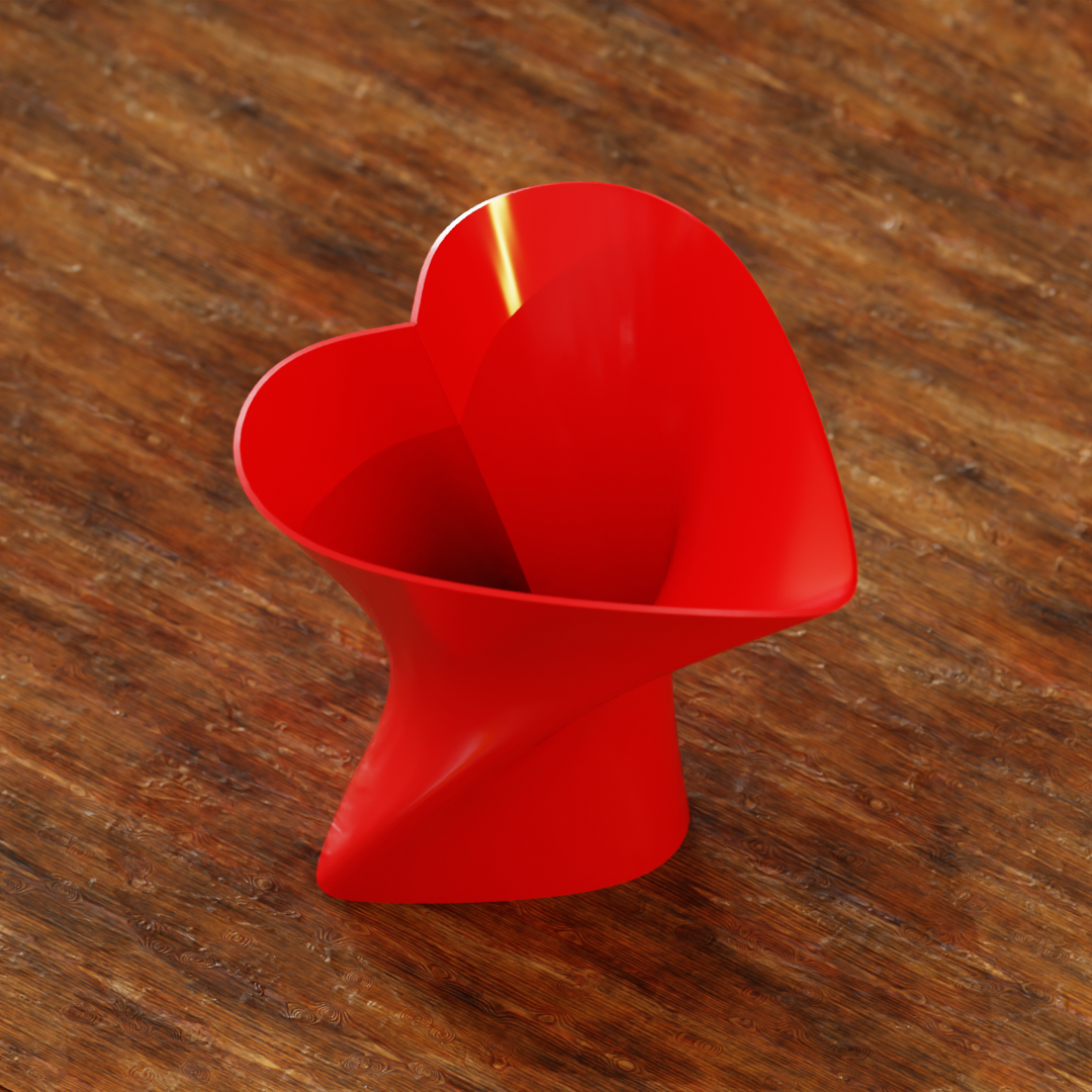 Heart Vase Curled with Margins