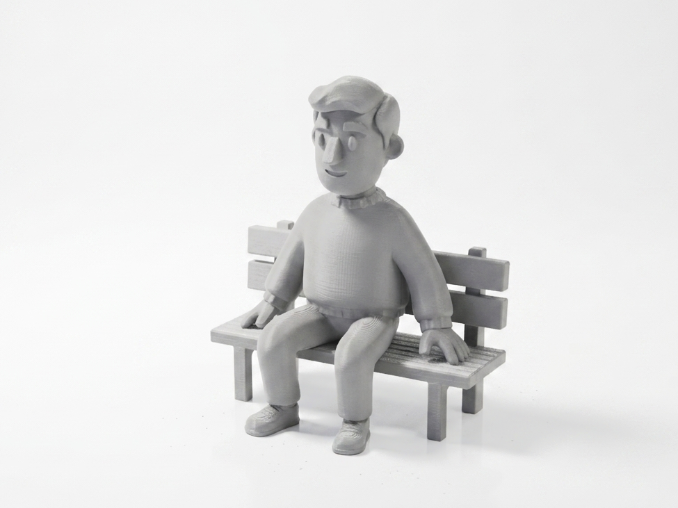 Man Sitting on Bench Figurine Miscellaneous 3D Printable
