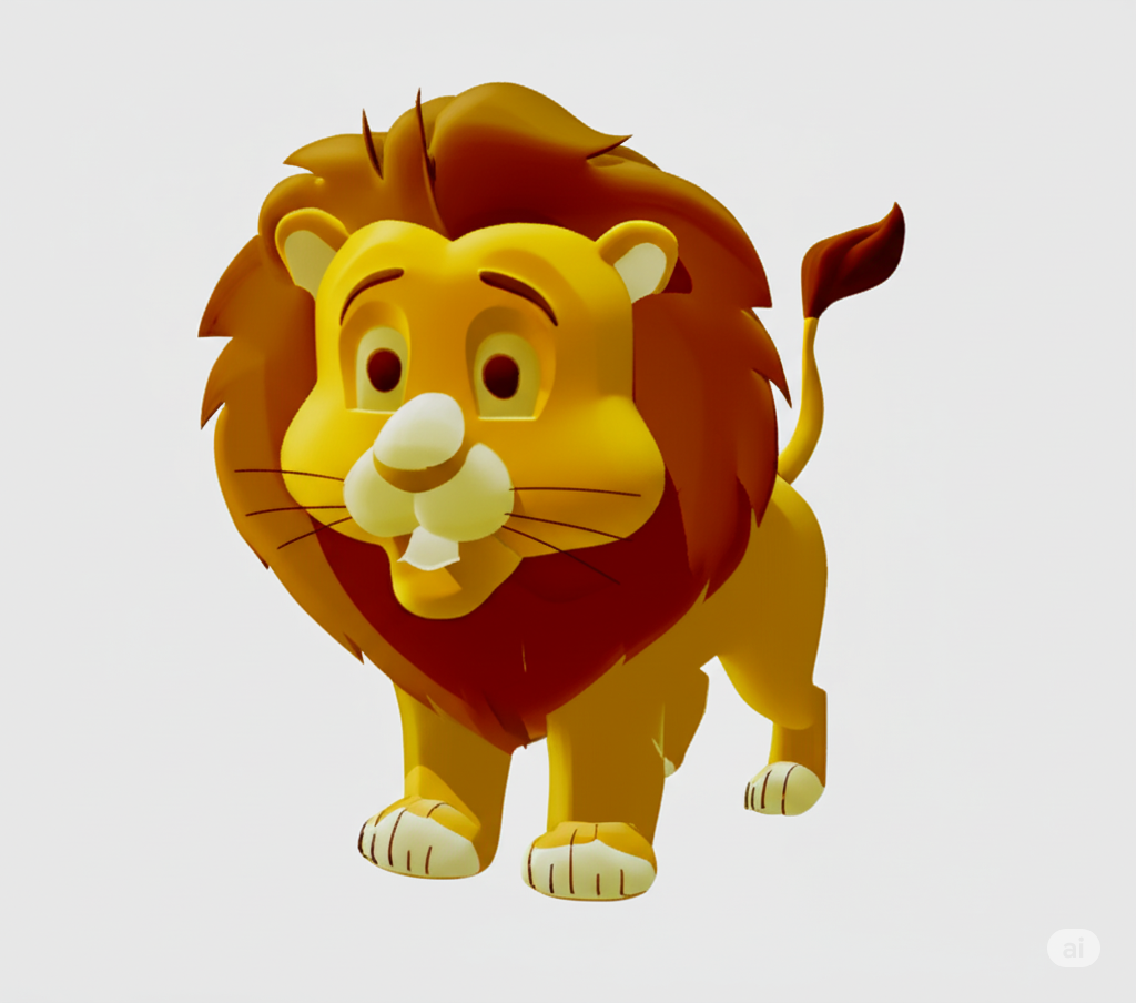 Cute animated lion