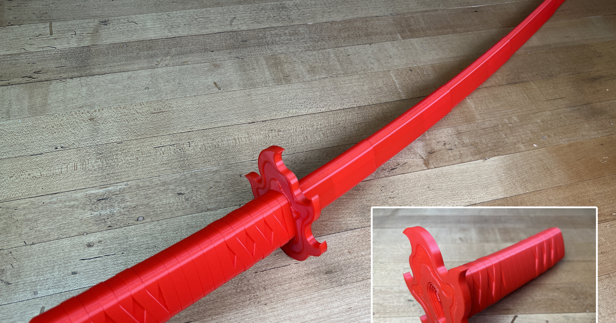 Tanjiro’s 2nd Print-in-Place Collapsing Katana By 3D Printing World ...