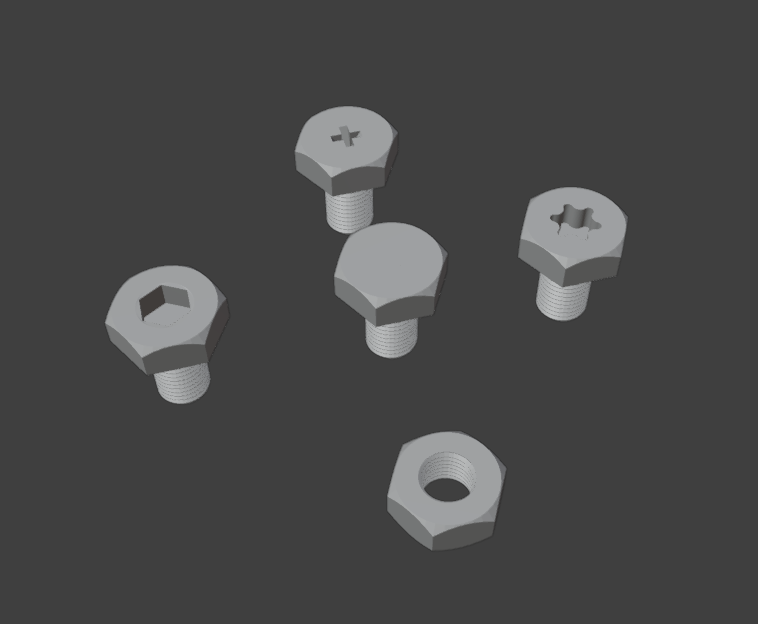 Bolt and Nut M3 x 6 mm