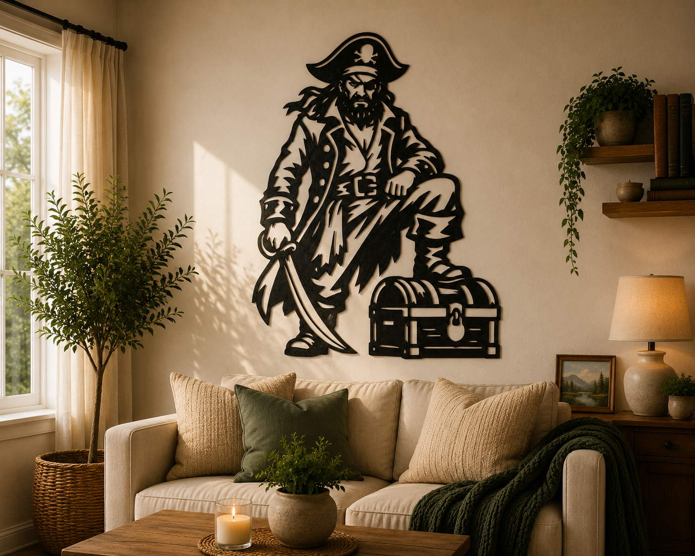 Pirate Captain Treasure Chest 2D Wall Art | Pirate Decor