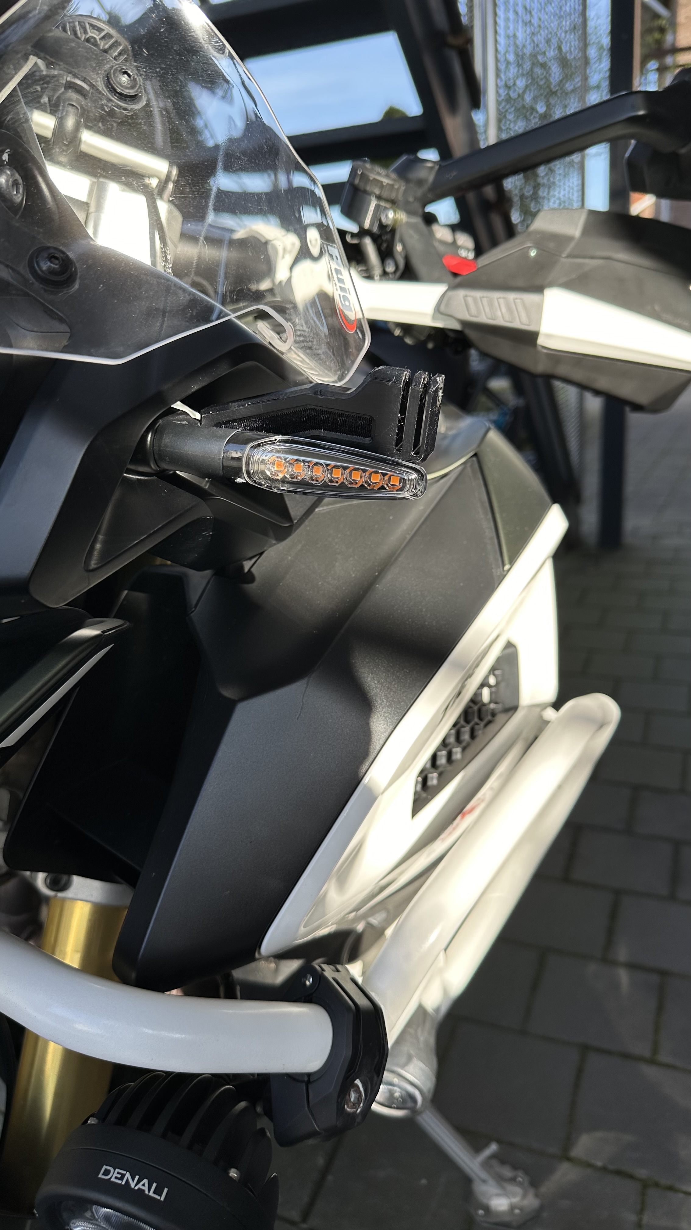 Tiger Gopro Gopromount on the indicator for motorcycle (Triumph Tiger) by grumpy ...