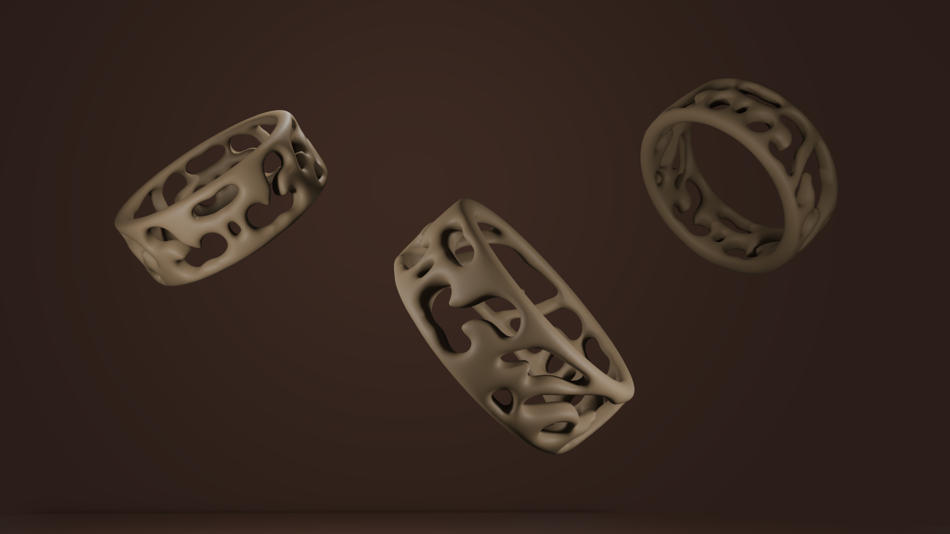 Abstract Voronoi Ring Accessory