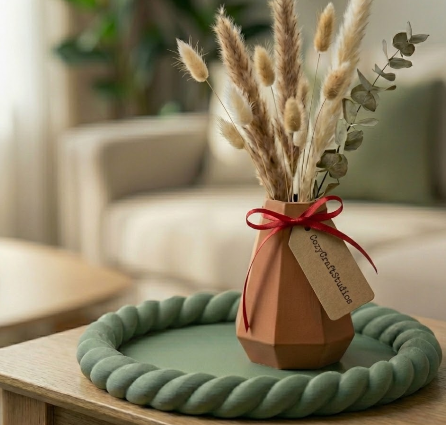 NORDIX Duo - Minimalist Vase & Braided Tray — thumbnail 5