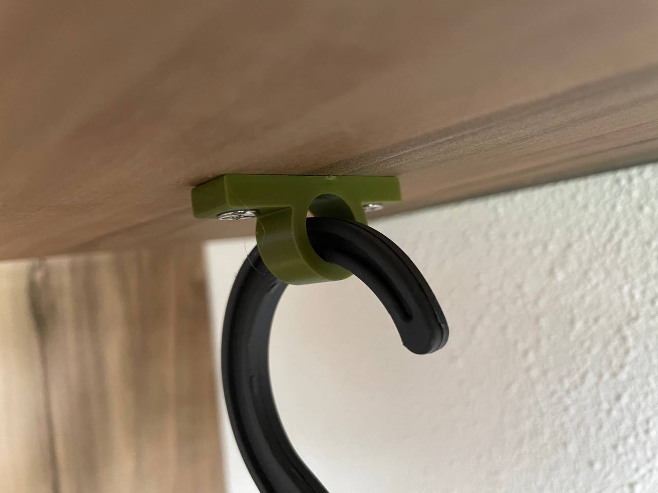 hanging plant hook for mounting under a shelf