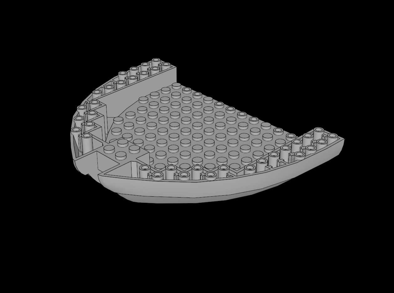 Lego Compatible (64651.dat) Boat Base 13 x 16 Stern / Bow