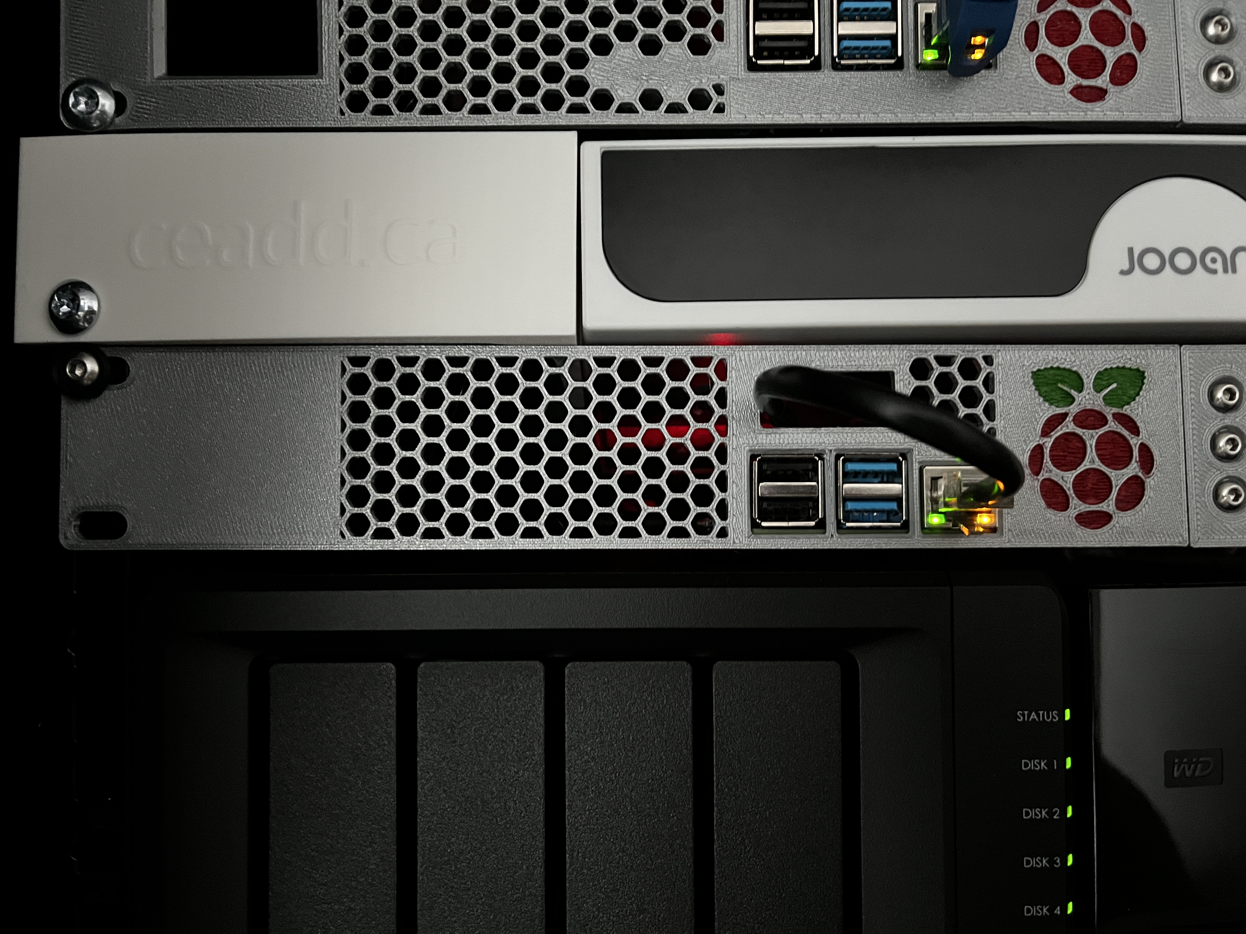 RaspberryPi 4 Rack Mount No Screen No Supports With Or Without USB Passthrough