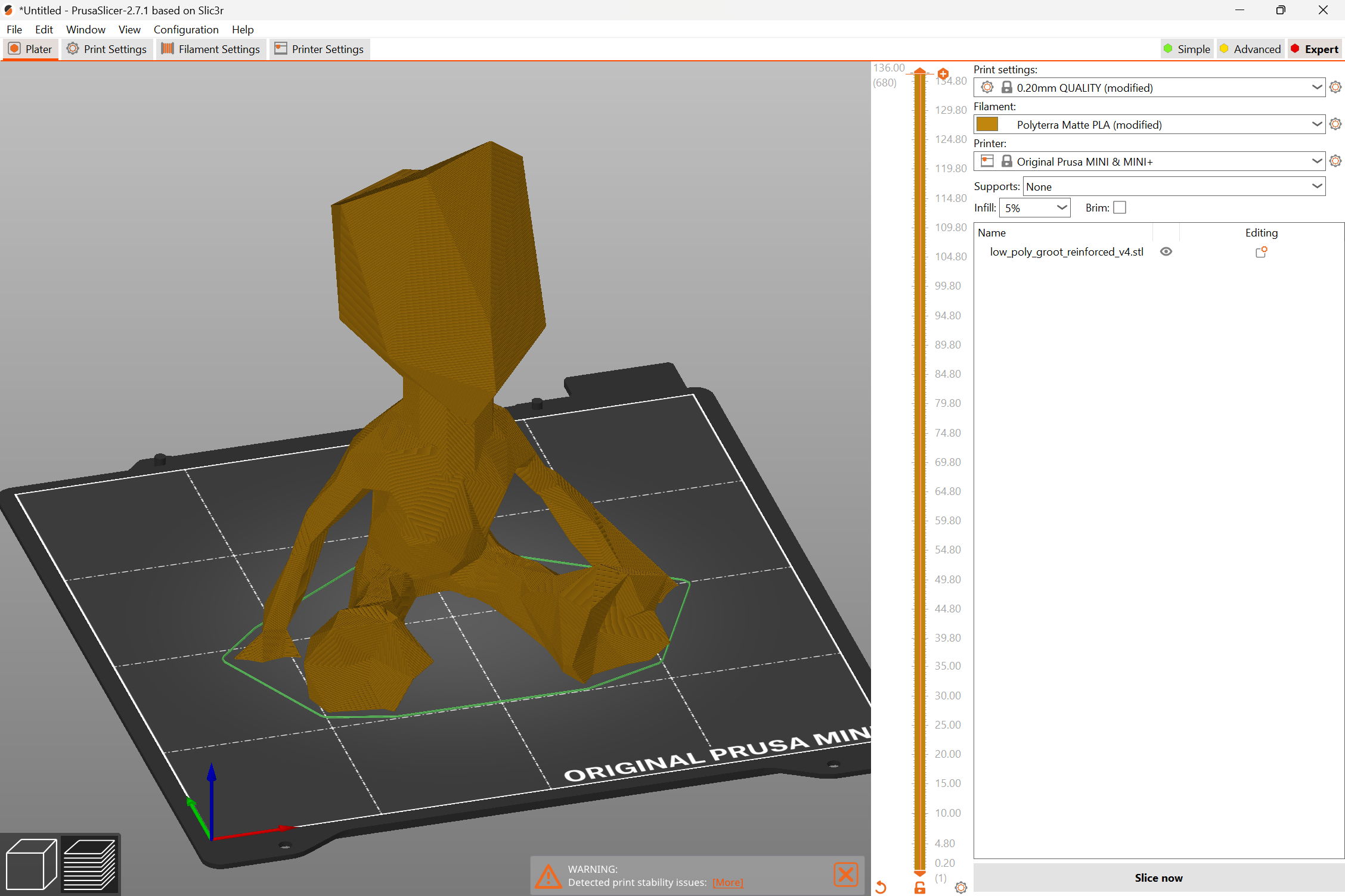 low poly baby groot w/ reinforced neck 3D model thumbnail