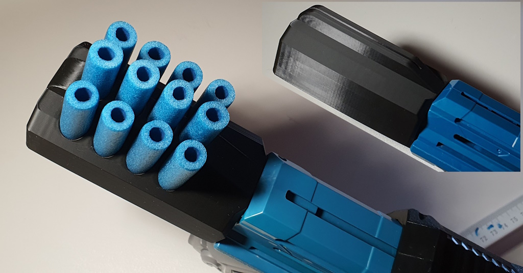 NERF stock with dart holder