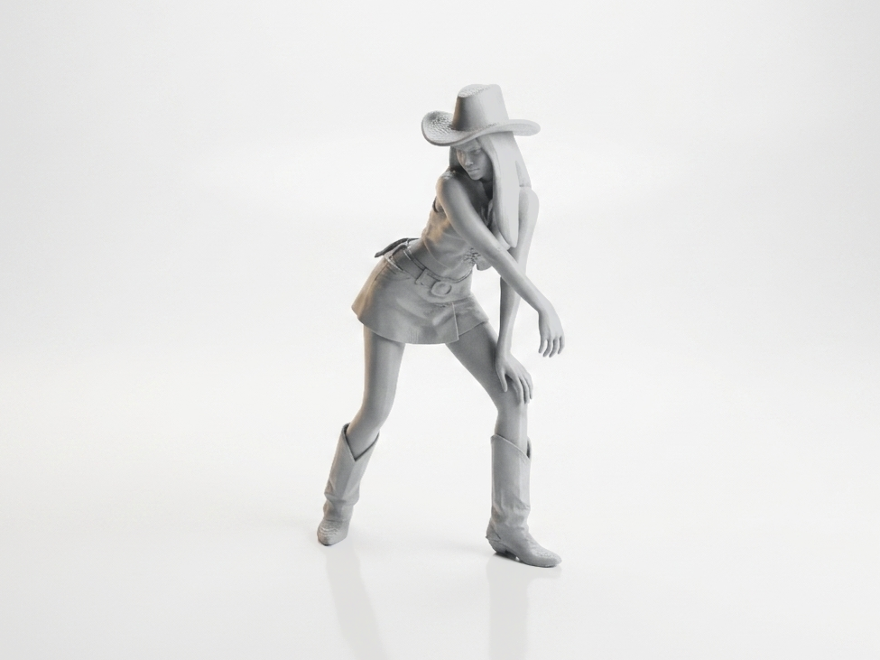 Cowgirl Pose Female Figurine 3D Printable