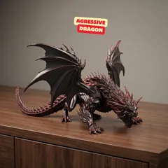 AGRESSIVE DRAGON SCULPTURE / GOTHIC DECOR / SHELF SCULPTURE DECOR / MODERN DRAGON SCULPTURE