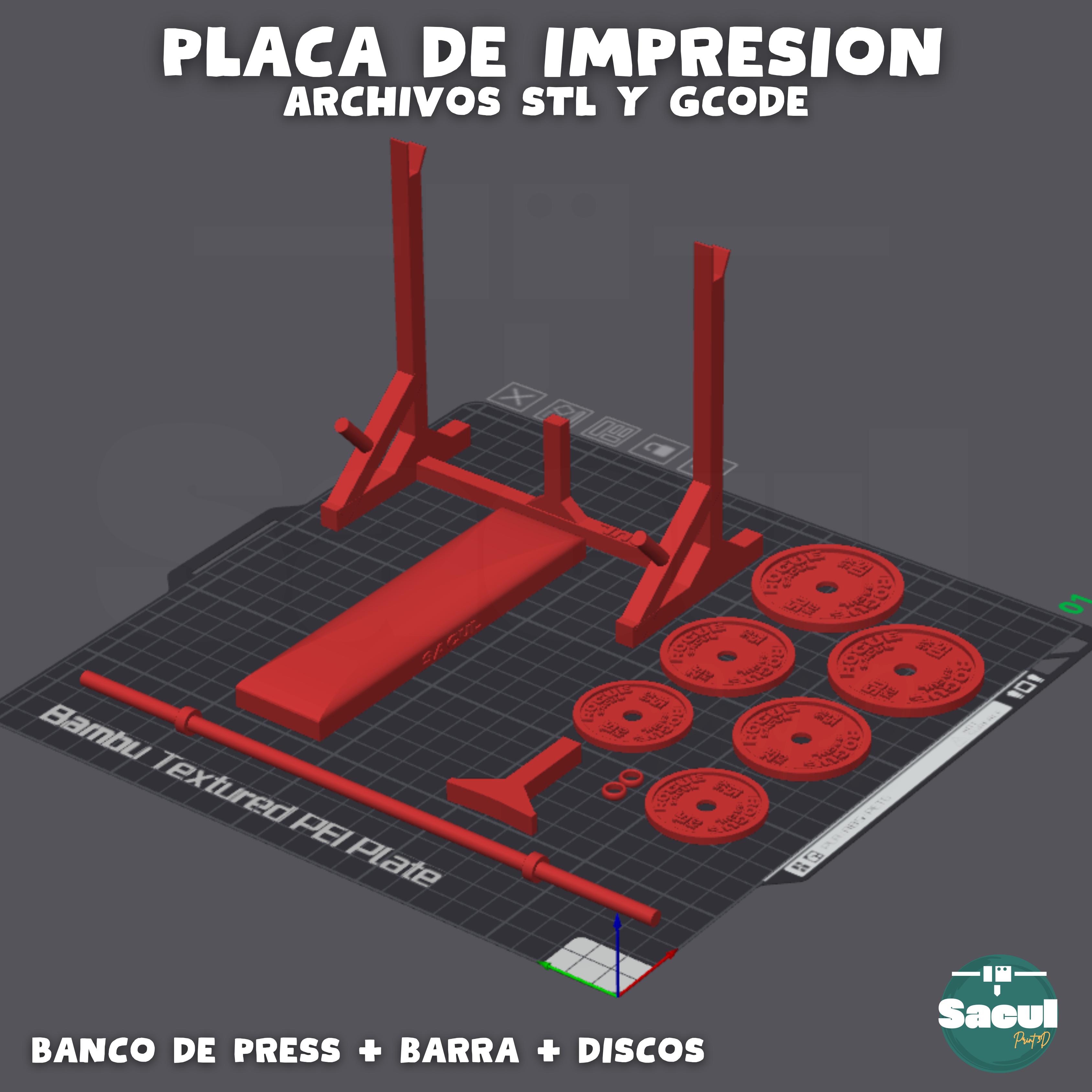 Miniatura 4 do modelo 3D Flat Press Bench + Discs