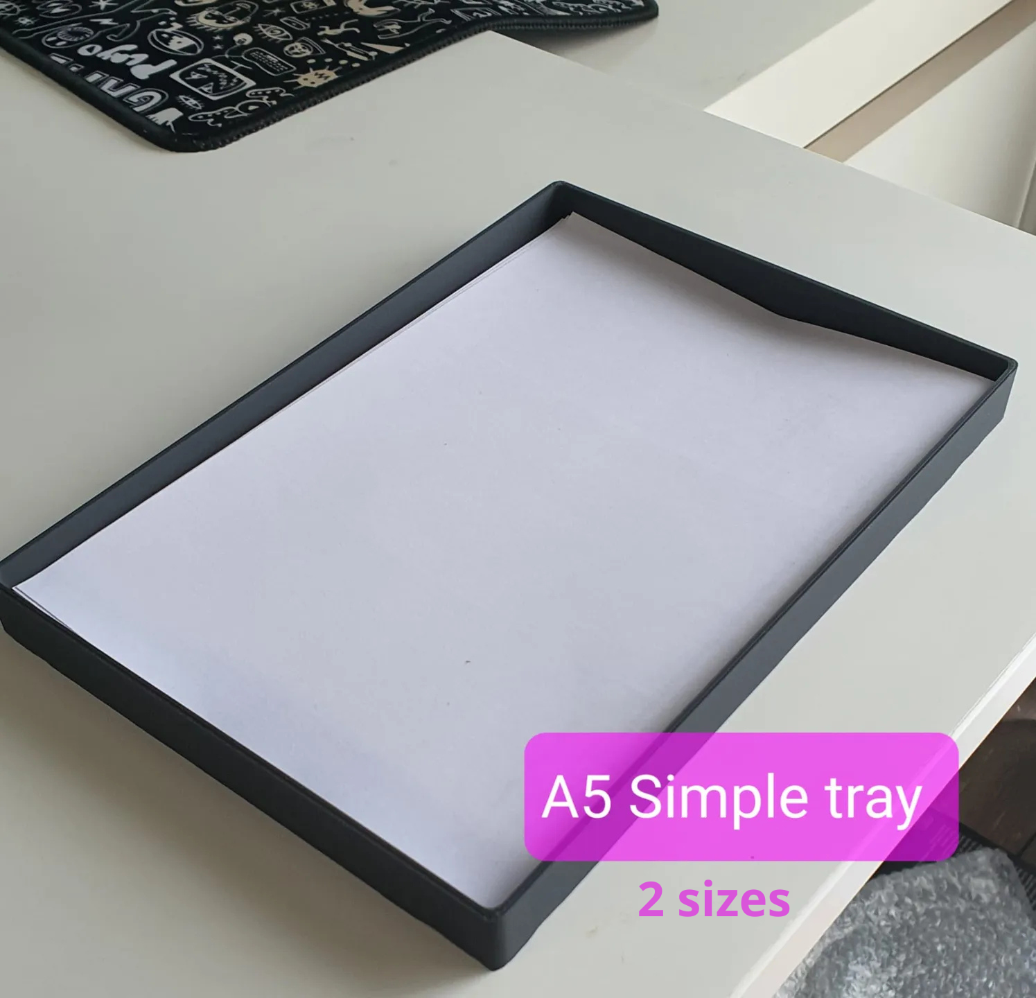 Simple A5 paper desk tray - 2 heights