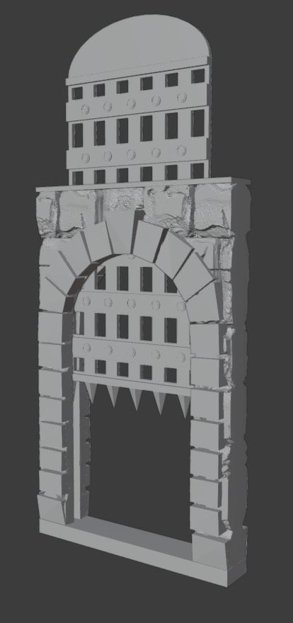 MimicBrick - Embarkment Kit - 6x1 Retracting Dungeon Door [RE-UPLOAD] 3D model