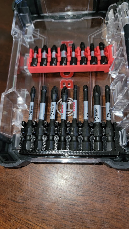 Driver and drill bit holder for Bosch Pick and Click case