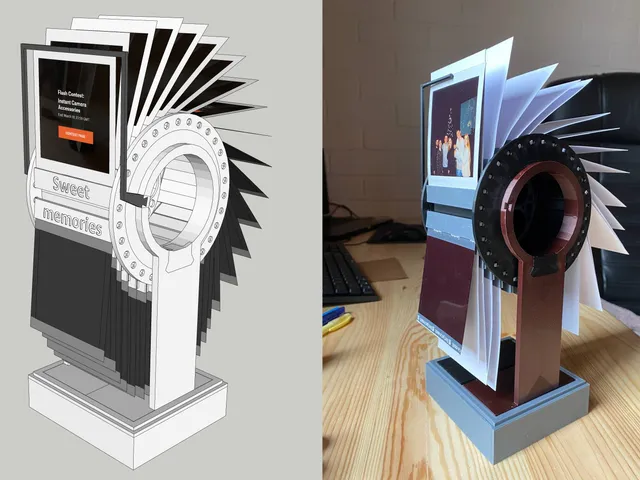 Flap frame (flipbook) clock for instax-polaroid photo