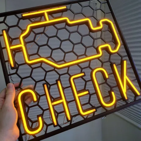 Check Engine Light Wall Art - Cut