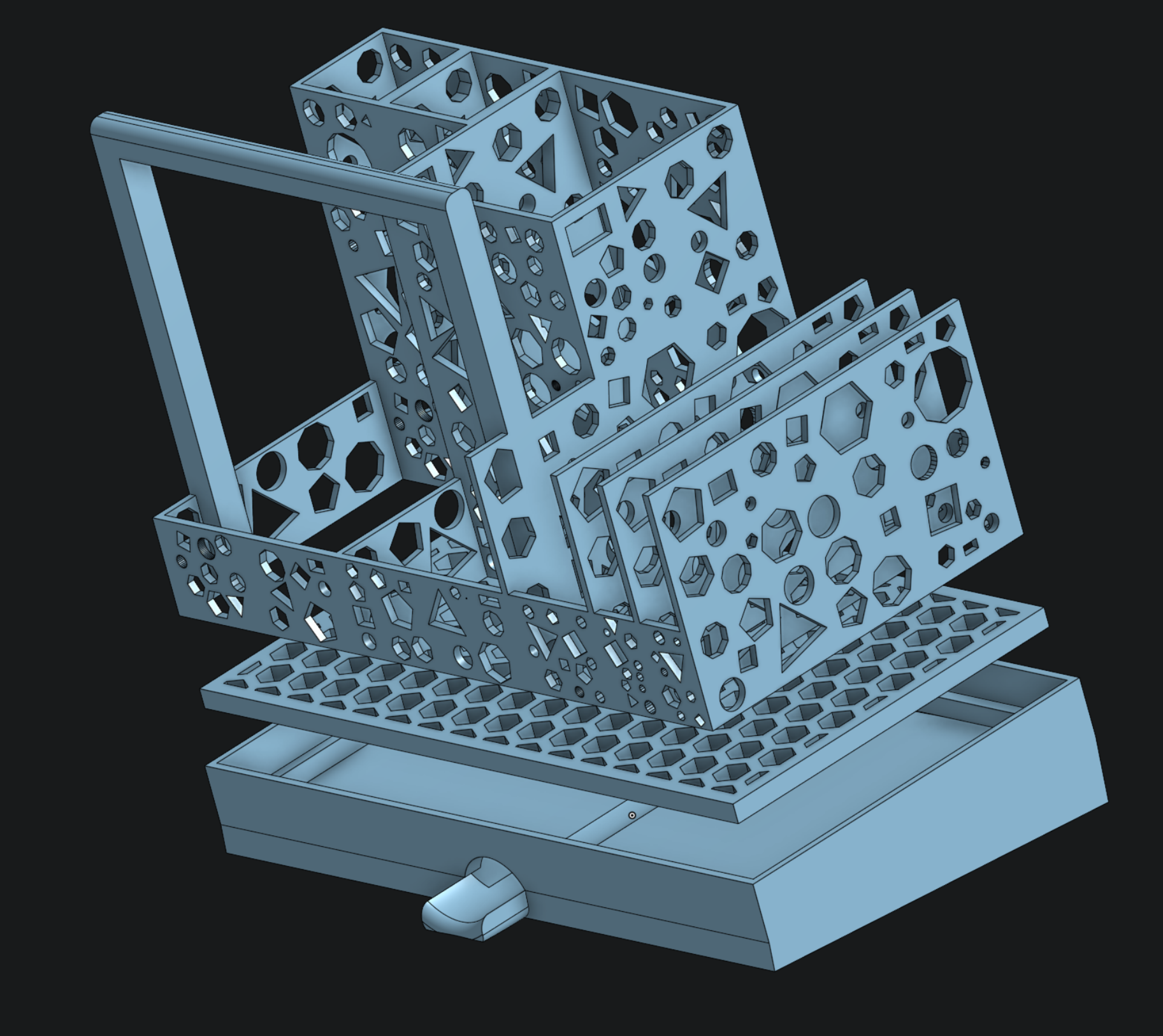 Kitchen Sink Rack 3d Model Geometric kitchen sink rack for brushes, cloths and sponges by jufy111 ...