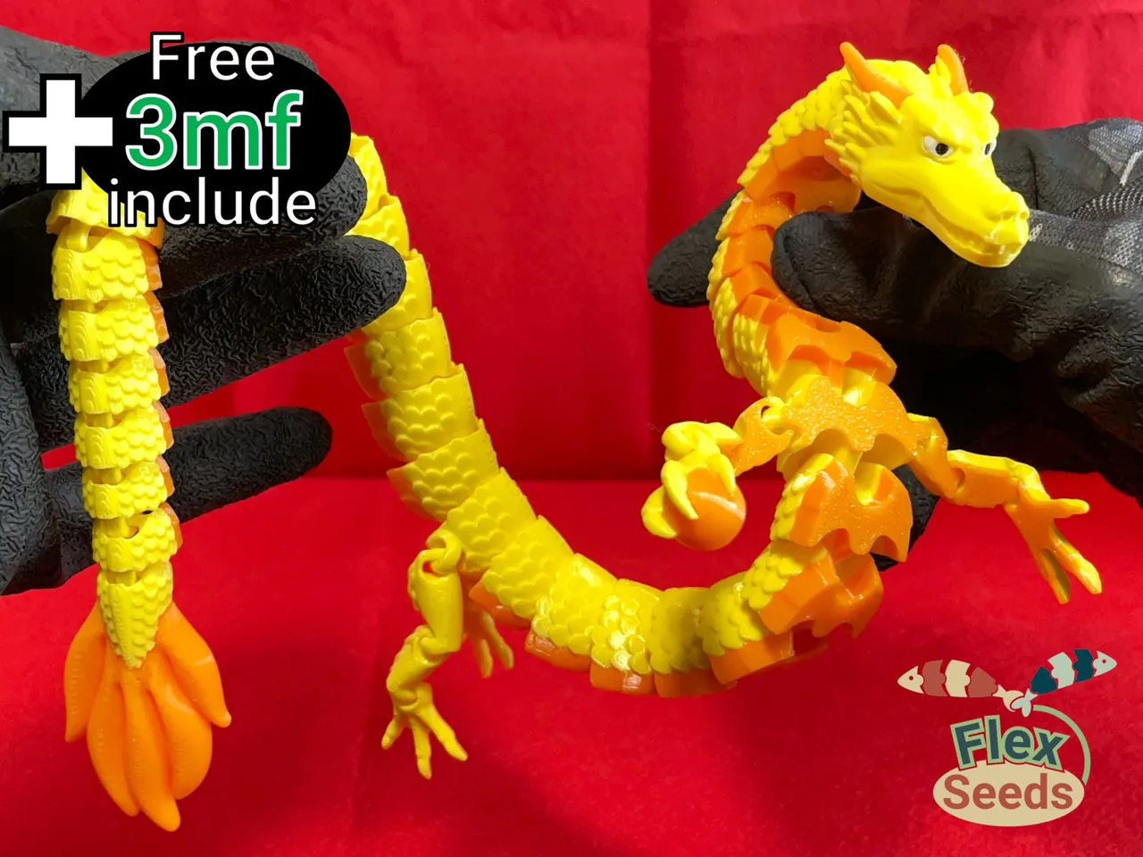 Flexi Japanese Dragon (Print-in-place) by 3D_Flexseeds | Download