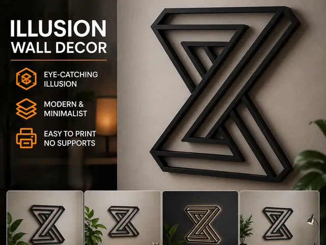 Simple modern optical illusion wall art v2