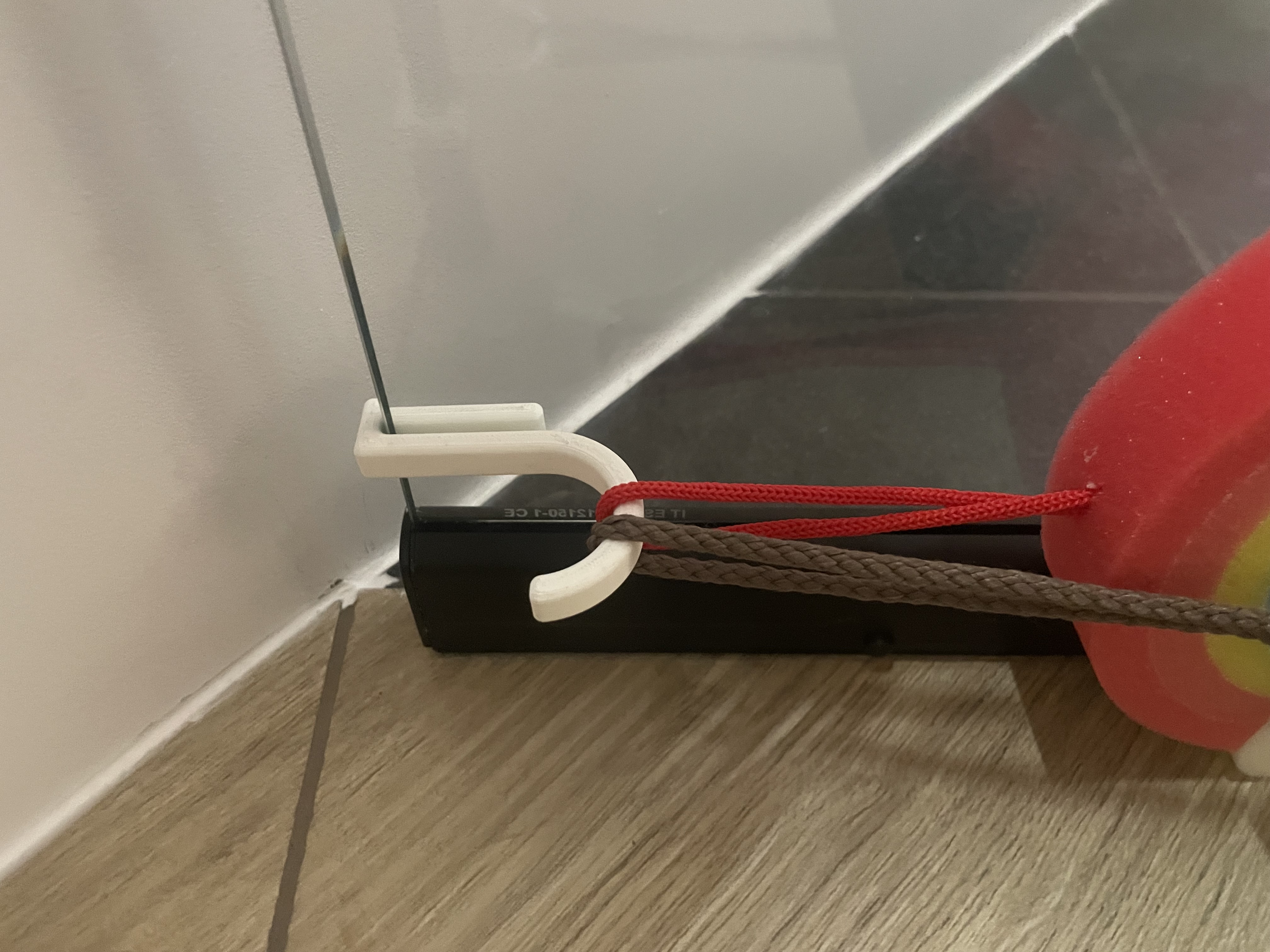 Shower glass hook