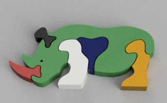 Puzzle Rinoceronte ZOO De ensueño