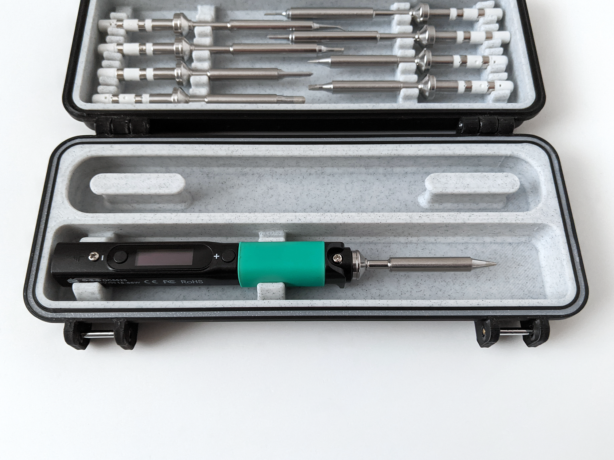 Modified Pinecil & cable insert for "Rugged Multipart Pinecil Case V2"