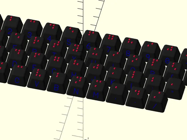Parametric Braille Keyboard [Cherry MX Keycap]