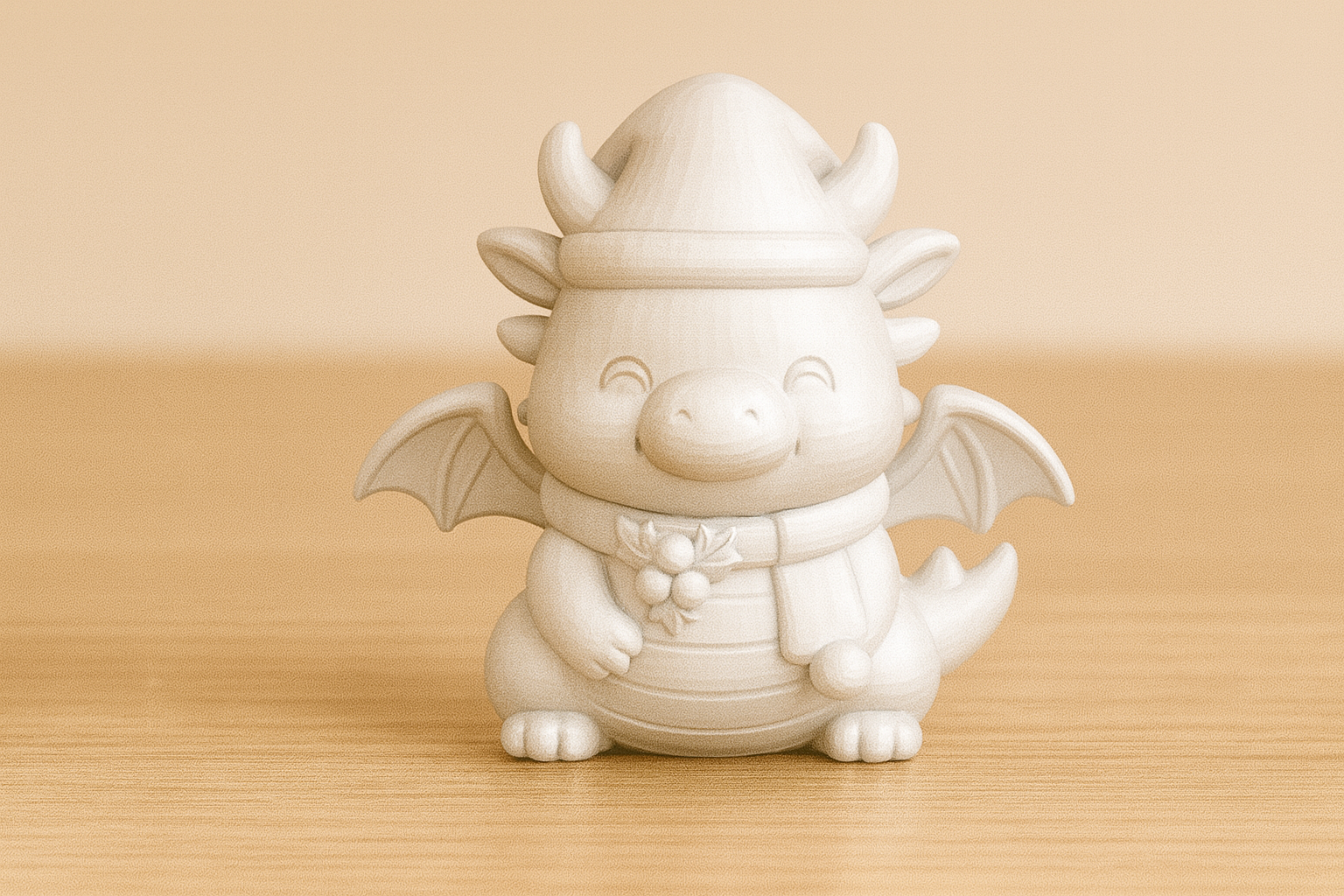 Christmas Dragon – Cute Holiday 3D Figurine