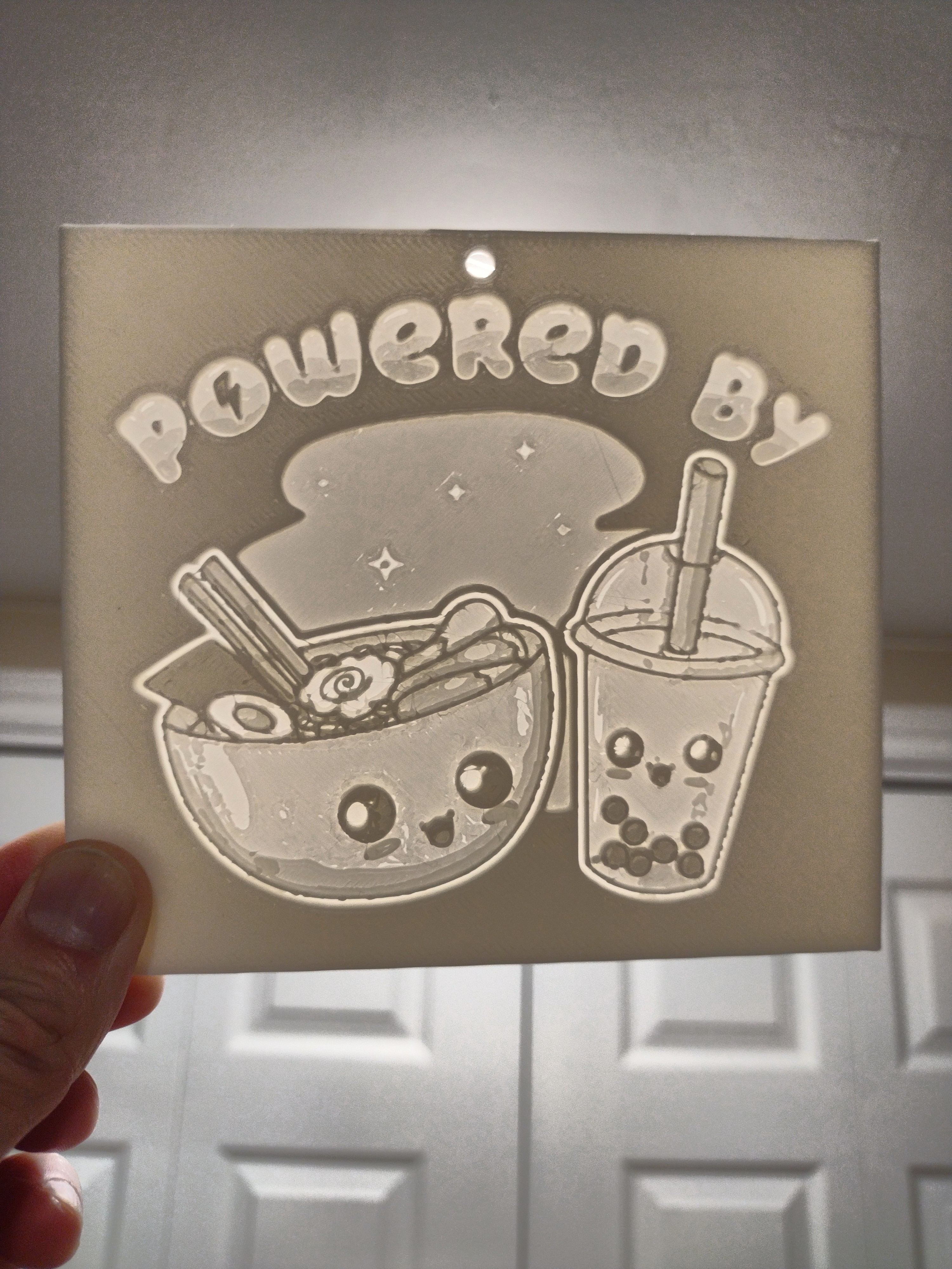 Powered by Ramen and Boba Lithophane