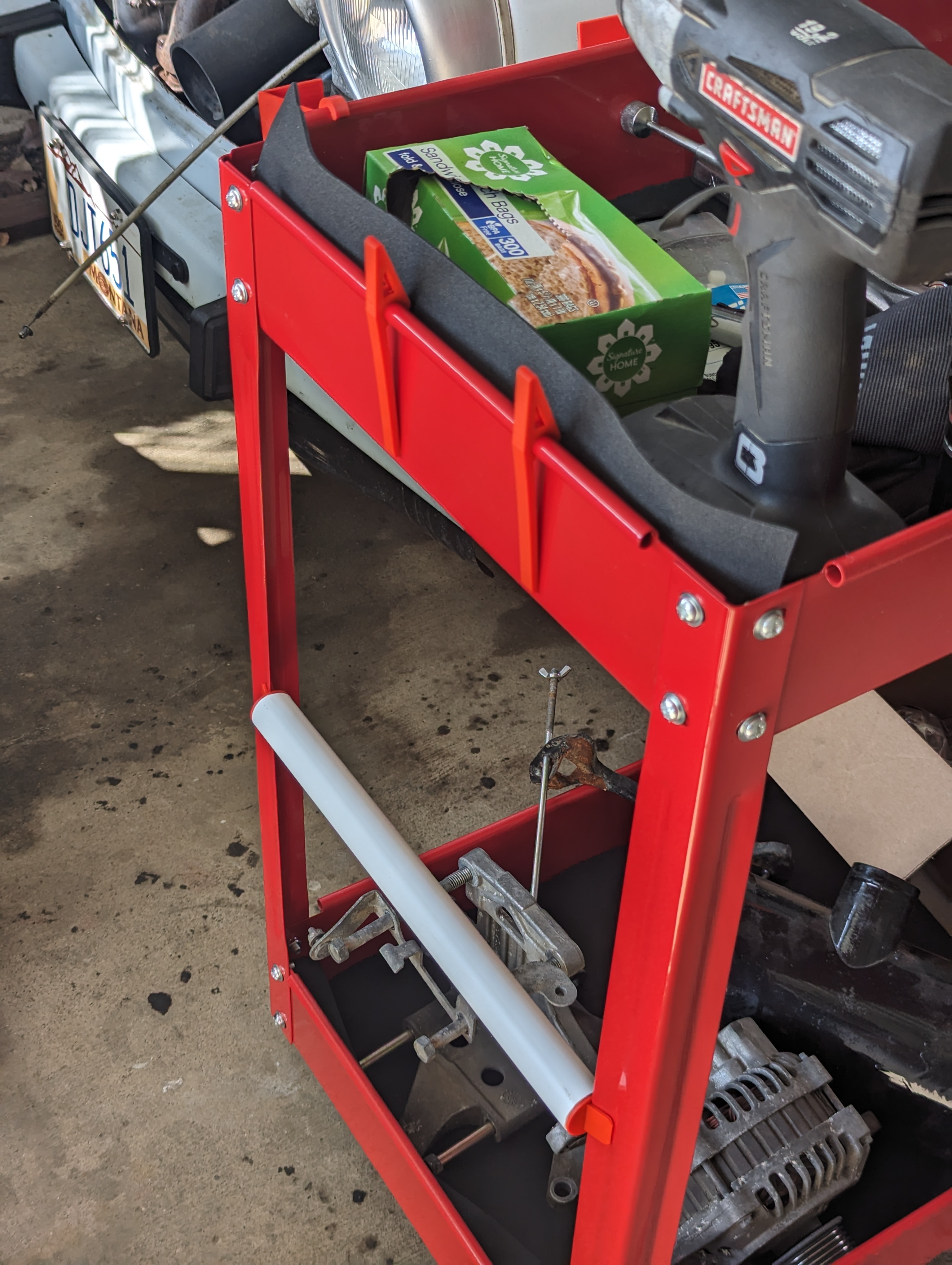 Harbor Freight Tool Cart Accessories, glove box holder, paper towel