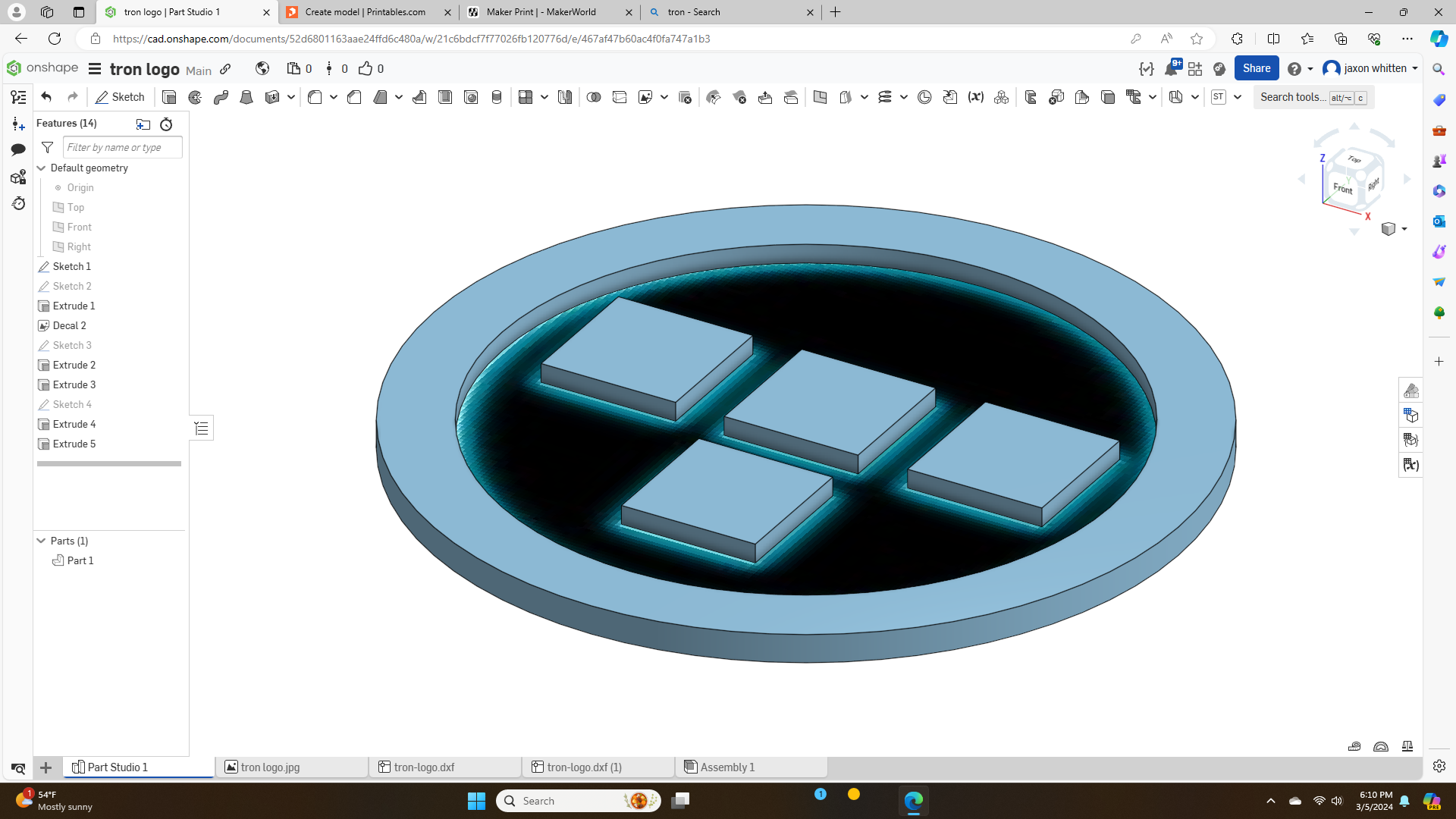 Miniatura 2 do modelo 3D Tron logo