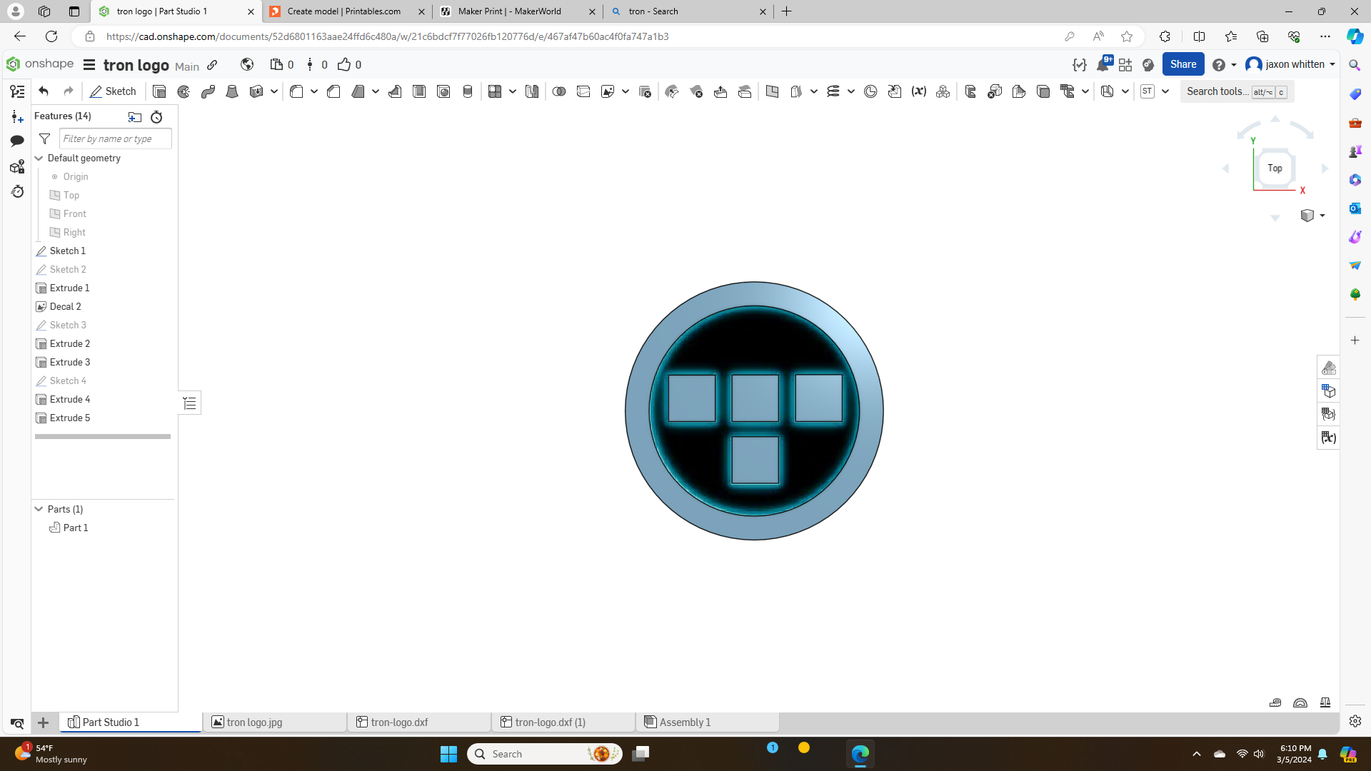 Tron logo by Maker Print Download free STL model
