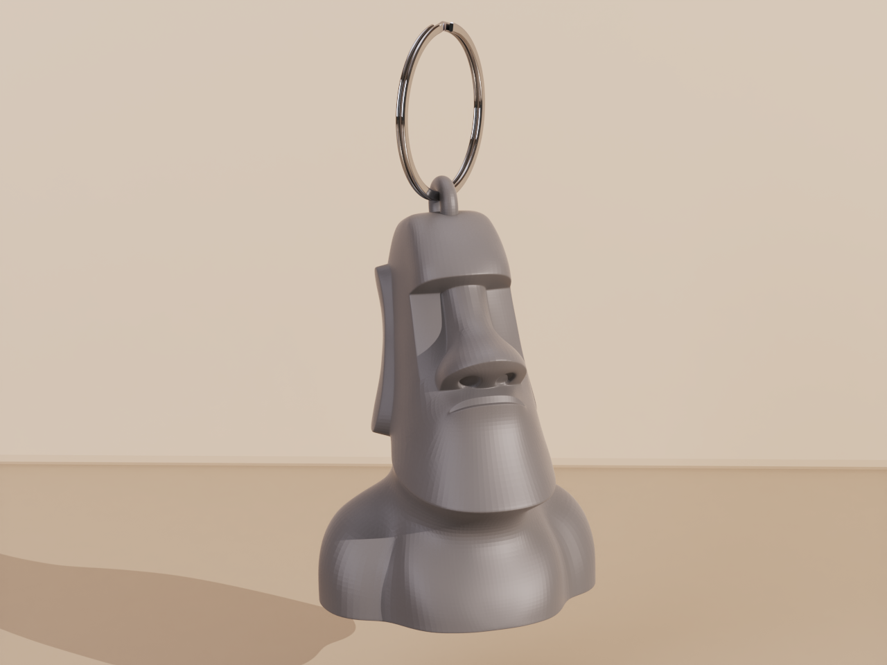 Moai statue keychain