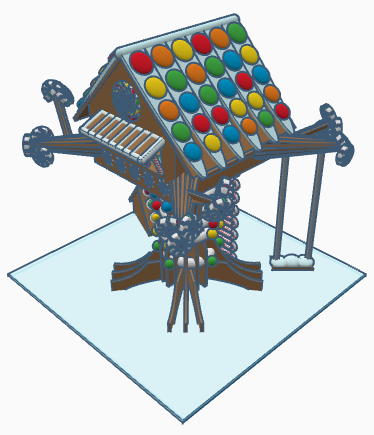 Miniatura 2 do modelo 3D Gingerbread Tree House