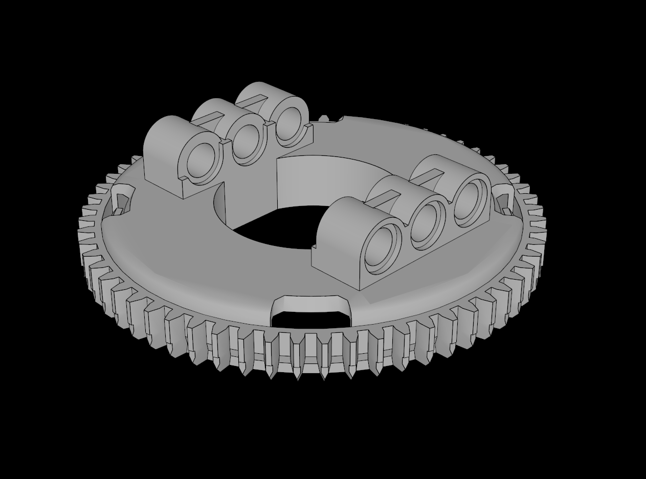 Lego Compatible (18938.dat) Technic Turntable Large Type 3 Top 60 Tooth Beveled