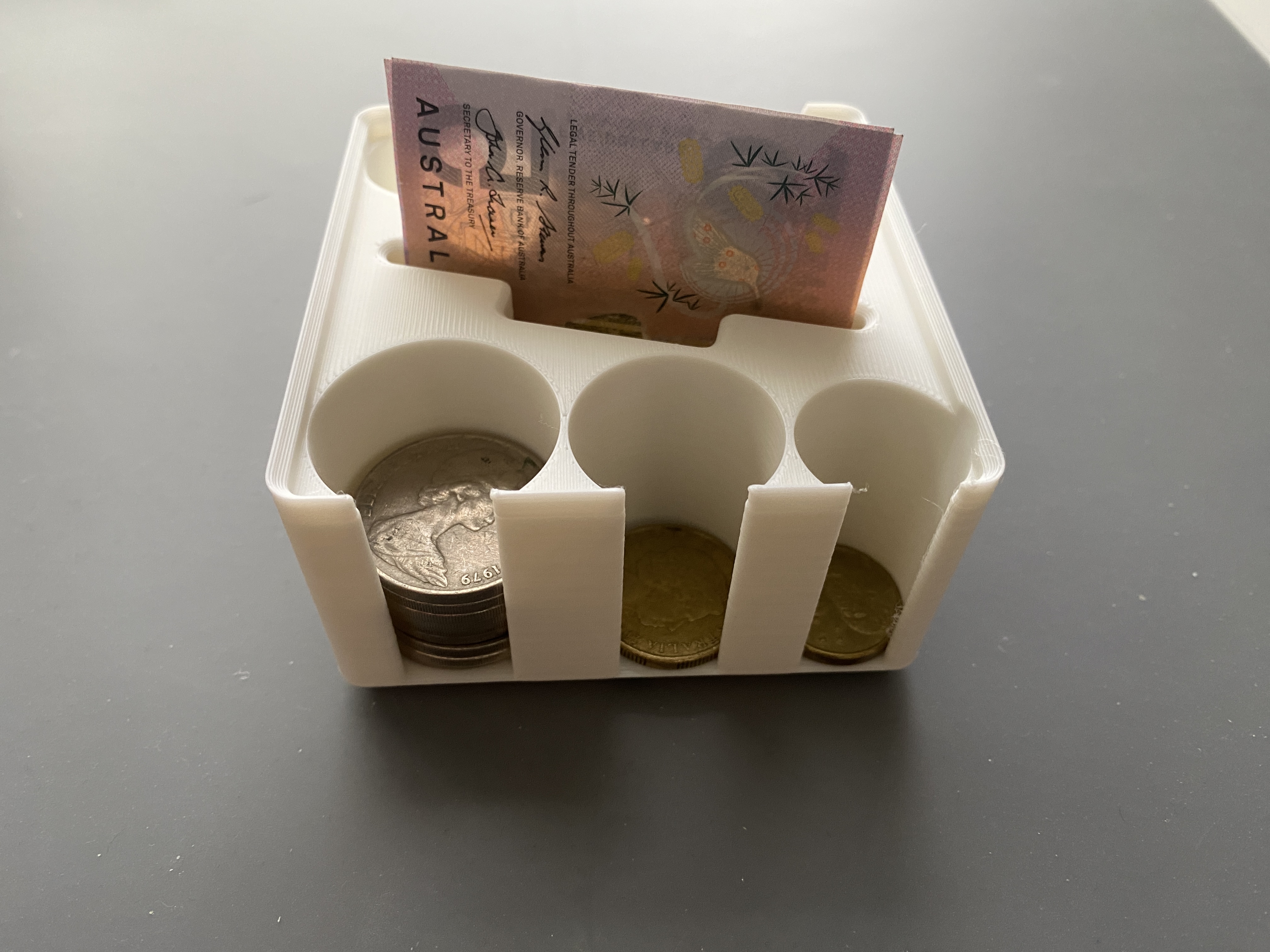 Gridfinity Australian Coin Organiser - Short 3D model thumbnail