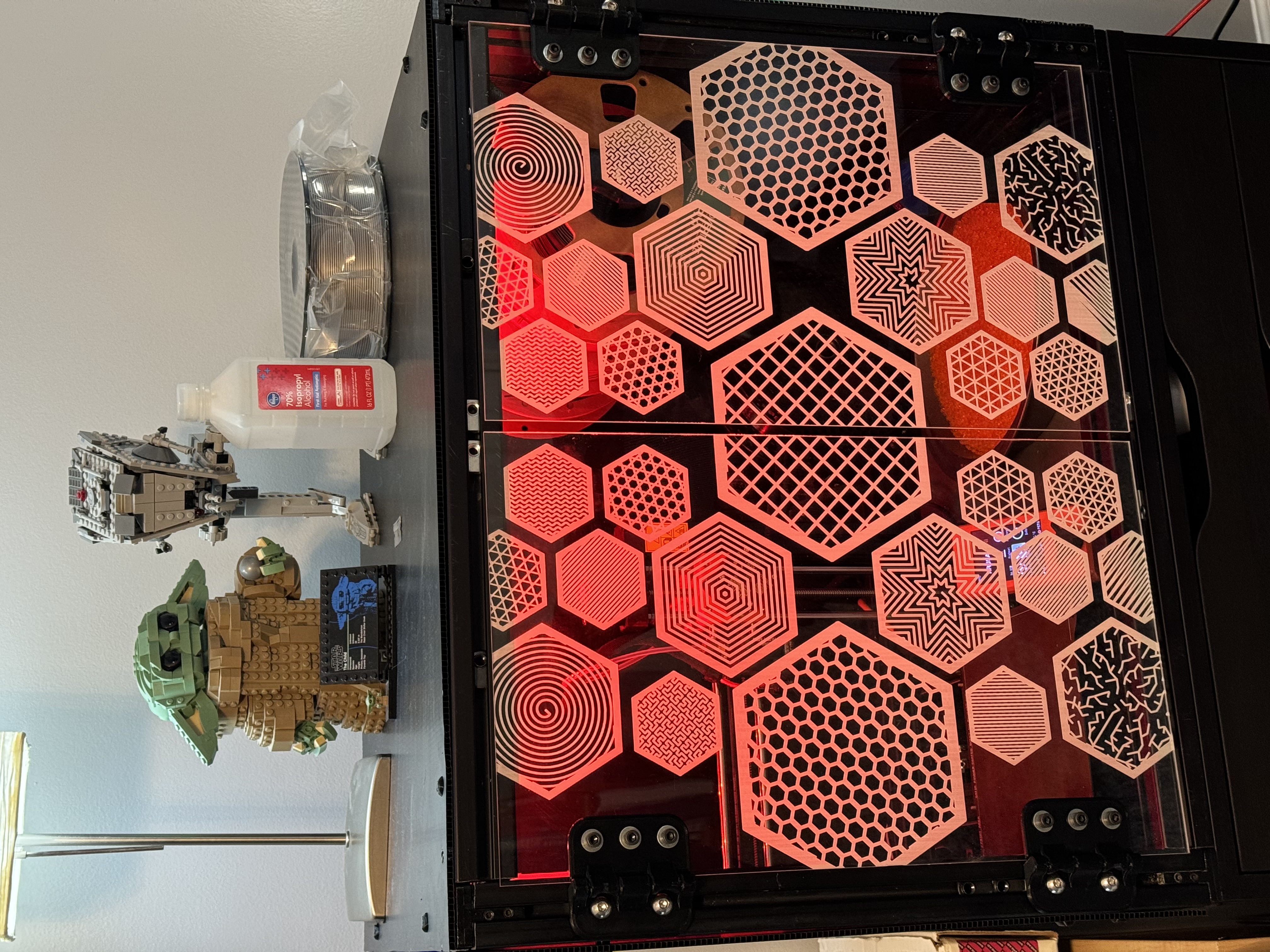 Hex Infill Pattern for Laser-Engraved Enclosure Doors
