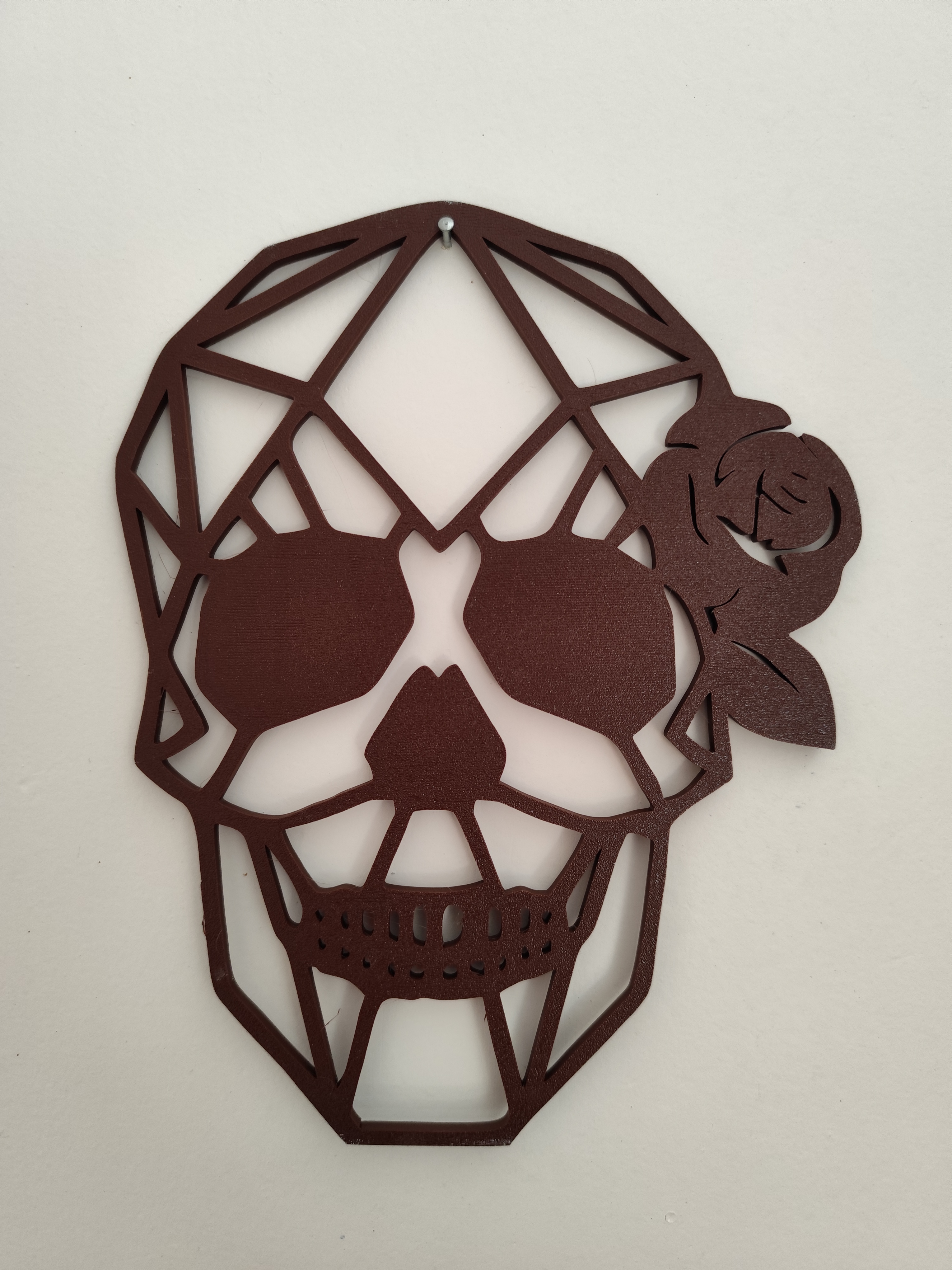 Wallart low poly rose skull