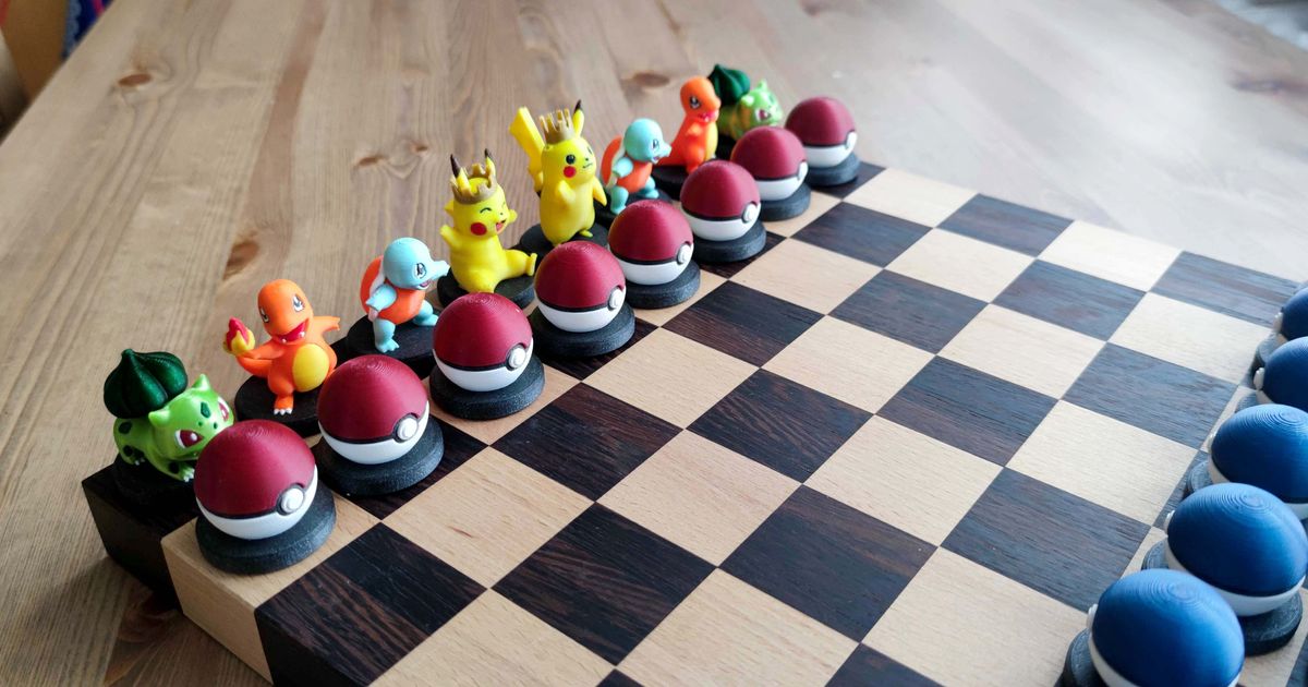 Pokemon Chess Set With Puzzle Chessboard - shops Pokemon Characters Chess Set